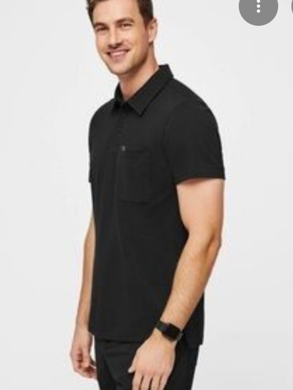 Figs Polo Shirt Black Scrub Size Small